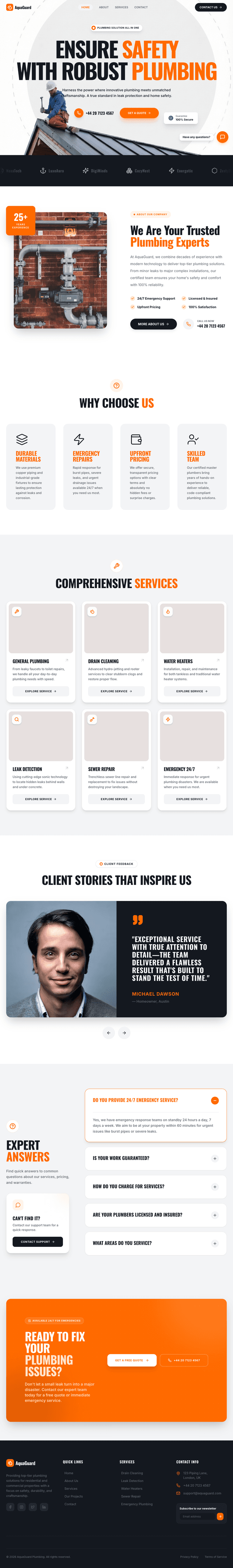 AquaGuard Plumbing homepage preview