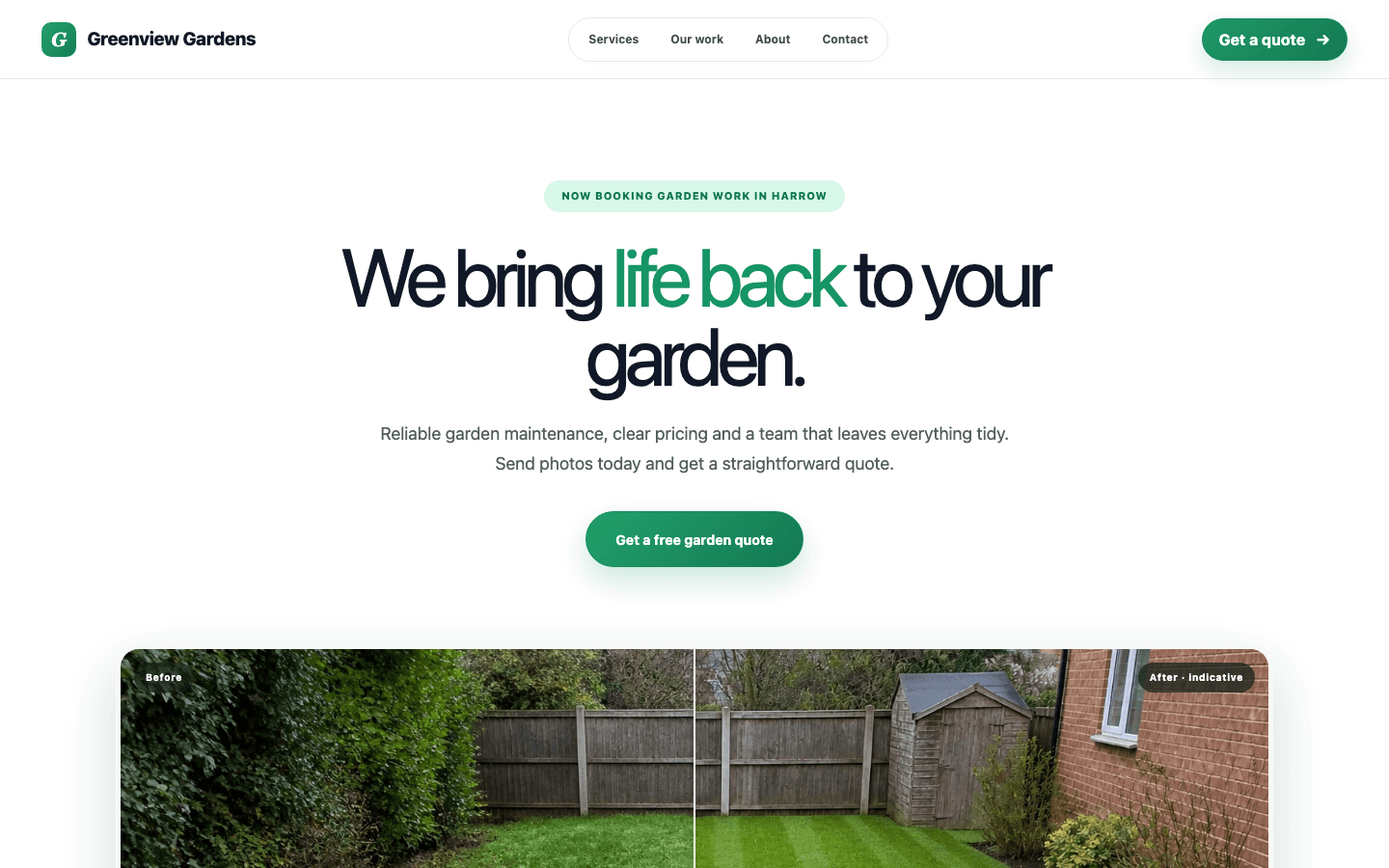 Garden Quotes homepage preview
