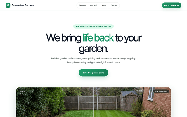 Garden Quotes homepage preview